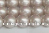 CSB1359 15.5 inches 12mm matte round shell pearl beads wholesale