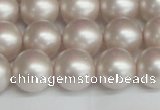 CSB1359 15.5 inches 12mm matte round shell pearl beads wholesale