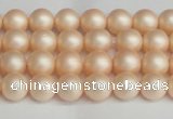 CSB1360 15.5 inches 4mm matte round shell pearl beads wholesale