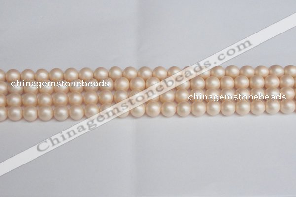 CSB1362 15.5 inches 8mm matte round shell pearl beads wholesale