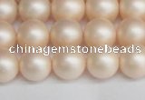 CSB1363 15.5 inches 10mm matte round shell pearl beads wholesale