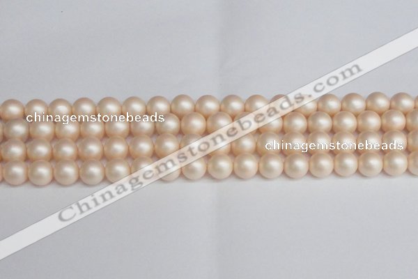 CSB1363 15.5 inches 10mm matte round shell pearl beads wholesale