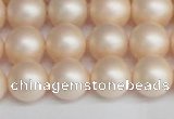 CSB1364 15.5 inches 12mm matte round shell pearl beads wholesale