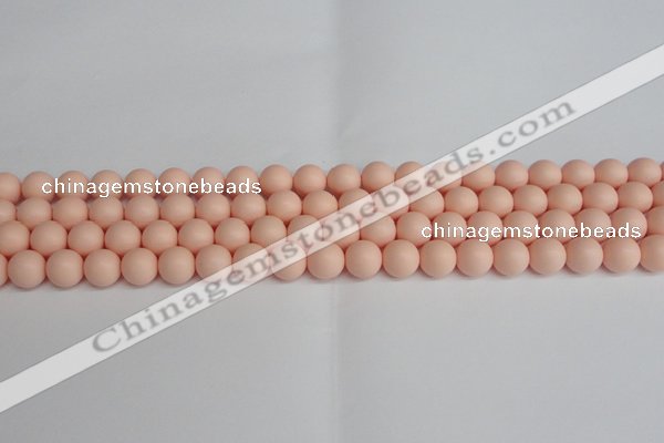 CSB1367 15.5 inches 8mm matte round shell pearl beads wholesale