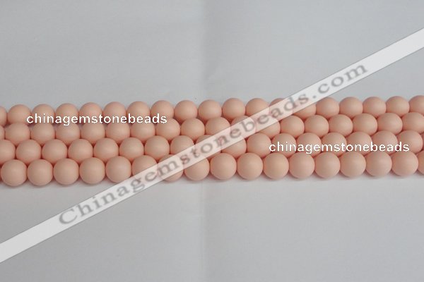 CSB1368 15.5 inches 10mm matte round shell pearl beads wholesale