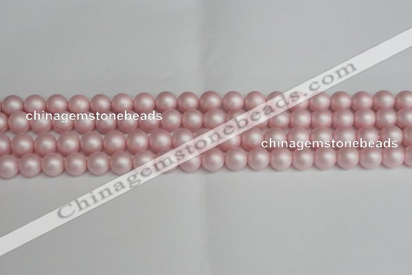 CSB1373 15.5 inches 10mm matte round shell pearl beads wholesale