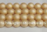 CSB1375 15.5 inches 4mm matte round shell pearl beads wholesale