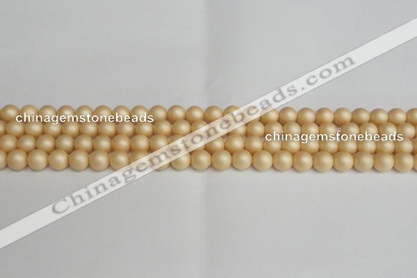 CSB1376 15.5 inches 6mm matte round shell pearl beads wholesale