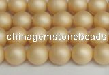 CSB1377 15.5 inches 8mm matte round shell pearl beads wholesale