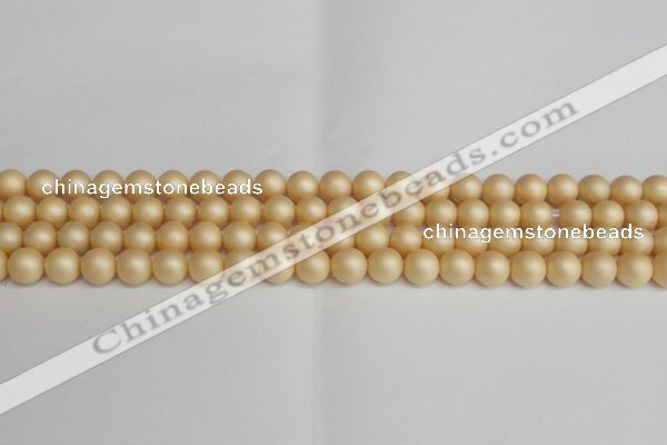 CSB1377 15.5 inches 8mm matte round shell pearl beads wholesale