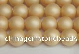 CSB1378 15.5 inches 10mm matte round shell pearl beads wholesale