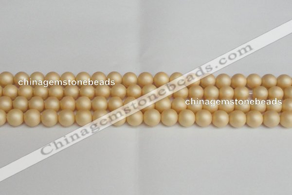 CSB1378 15.5 inches 10mm matte round shell pearl beads wholesale