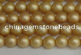 CSB1380 15.5 inches 4mm matte round shell pearl beads wholesale