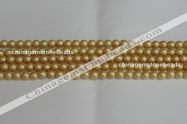 CSB1381 15.5 inches 6mm matte round shell pearl beads wholesale