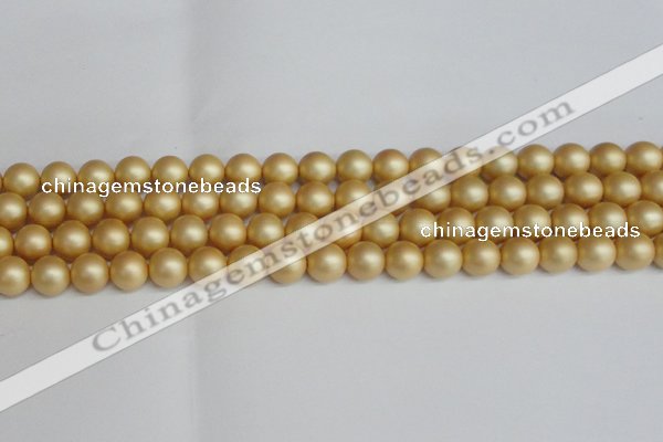 CSB1383 15.5 inches 10mm matte round shell pearl beads wholesale