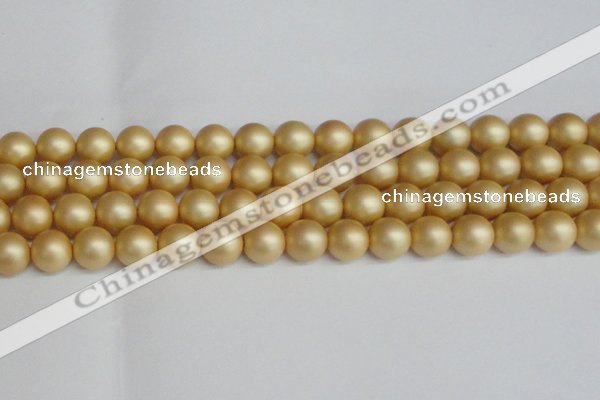 CSB1384 15.5 inches 12mm matte round shell pearl beads wholesale