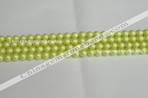 CSB1386 15.5 inches 6mm matte round shell pearl beads wholesale