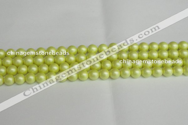 CSB1387 15.5 inches 8mm matte round shell pearl beads wholesale