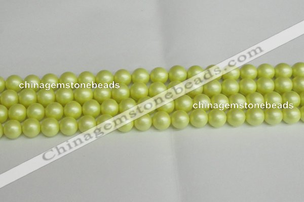 CSB1388 15.5 inches 10mm matte round shell pearl beads wholesale