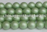 CSB1390 15.5 inches 4mm matte round shell pearl beads wholesale