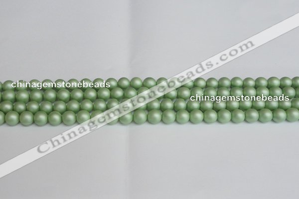 CSB1390 15.5 inches 4mm matte round shell pearl beads wholesale