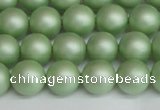 CSB1392 15.5 inches 8mm matte round shell pearl beads wholesale