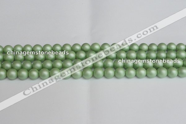 CSB1392 15.5 inches 8mm matte round shell pearl beads wholesale