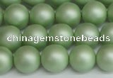 CSB1393 15.5 inches 10mm matte round shell pearl beads wholesale