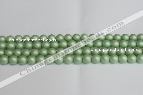 CSB1393 15.5 inches 10mm matte round shell pearl beads wholesale