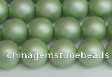 CSB1394 15.5 inches 12mm matte round shell pearl beads wholesale