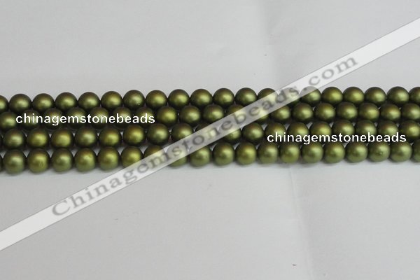 CSB1398 15.5 inches 10mm matte round shell pearl beads wholesale