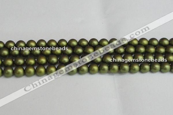 CSB1399 15.5 inches 12mm matte round shell pearl beads wholesale