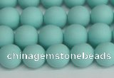 CSB1402 15.5 inches 8mm matte round shell pearl beads wholesale