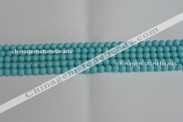 CSB1405 15.5 inches 4mm matte round shell pearl beads wholesale