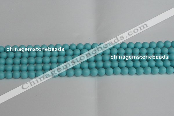 CSB1406 15.5 inches 6mm matte round shell pearl beads wholesale