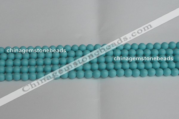 CSB1406 15.5 inches 6mm matte round shell pearl beads wholesale