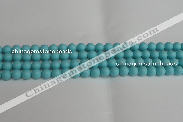 CSB1407 15.5 inches 8mm matte round shell pearl beads wholesale