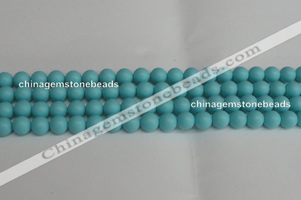 CSB1408 15.5 inches 10mm matte round shell pearl beads wholesale