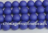 CSB1410 15.5 inches 4mm matte round shell pearl beads wholesale