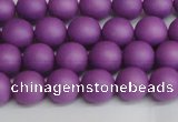 CSB1415 15.5 inches 4mm matte round shell pearl beads wholesale