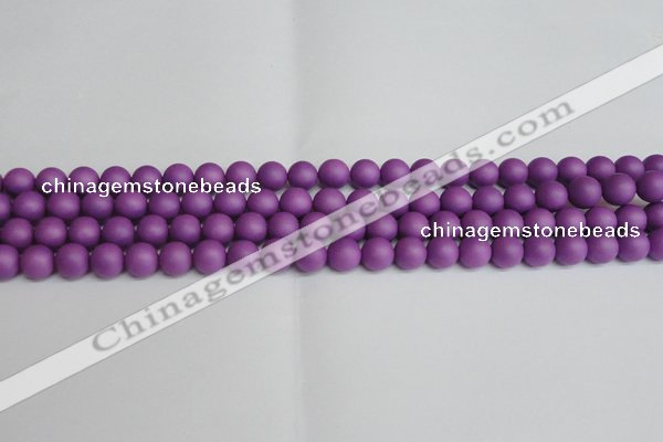 CSB1415 15.5 inches 4mm matte round shell pearl beads wholesale