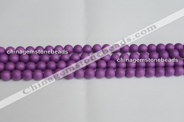 CSB1416 15.5 inches 6mm matte round shell pearl beads wholesale