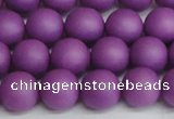 CSB1417 15.5 inches 8mm matte round shell pearl beads wholesale