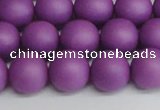 CSB1418 15.5 inches 10mm matte round shell pearl beads wholesale