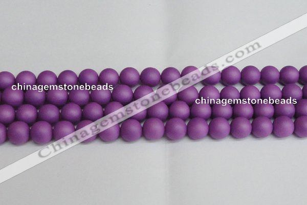 CSB1419 15.5 inches 12mm matte round shell pearl beads wholesale