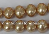 CSB142 15.5 inches 12*15mm – 13*16mm oval shell pearl beads