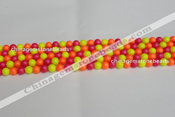 CSB1425 15.5 inches 4mm matte round shell pearl beads wholesale