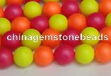 CSB1426 15.5 inches 6mm matte round shell pearl beads wholesale
