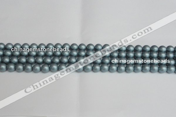 CSB1435 15.5 inches 4mm matte round shell pearl beads wholesale