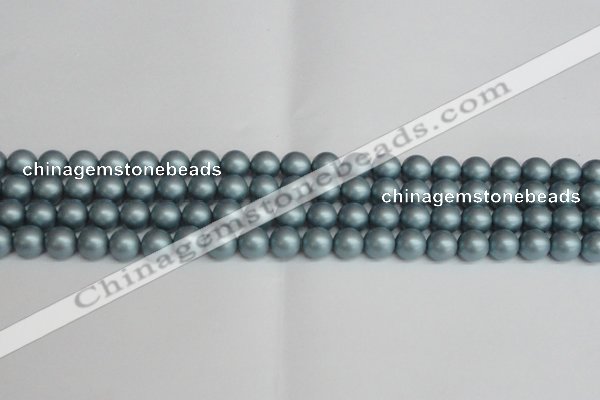 CSB1436 15.5 inches 6mm matte round shell pearl beads wholesale